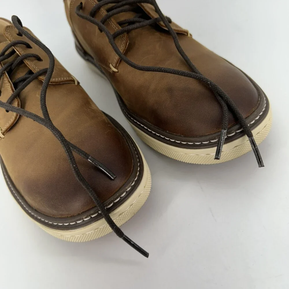 Johnston & Murphy Shoes Mens Size 9.5 Brown McGuffey Plain Toe Leather Casual